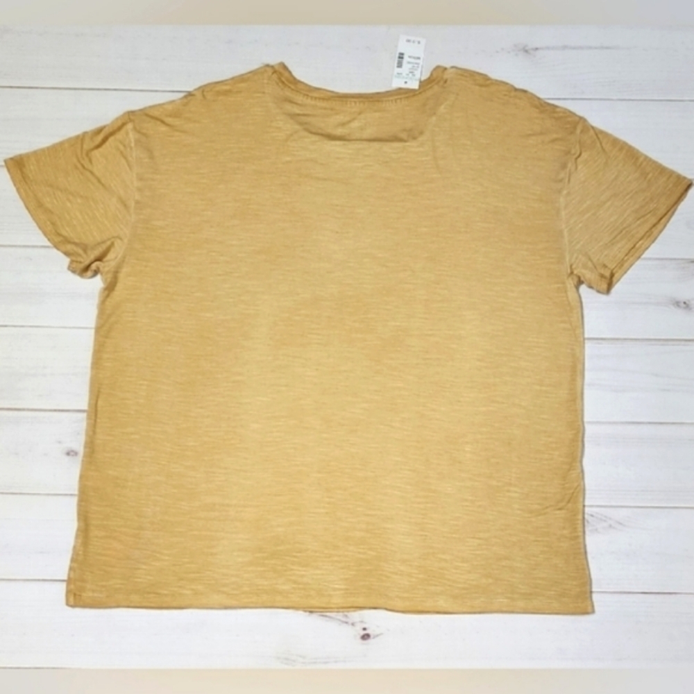 Maurices Burnout Mustard Yellow Tee Medium - New With Tags - Picture 2 of 3